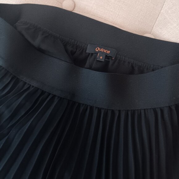 Womans Quince Chiffon Pleated Midi Skirt / Black / Size S - Picture 7 of 8